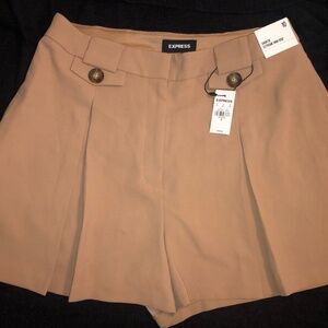 EXPRESS NWT High Waisted Button Pleated Shorts